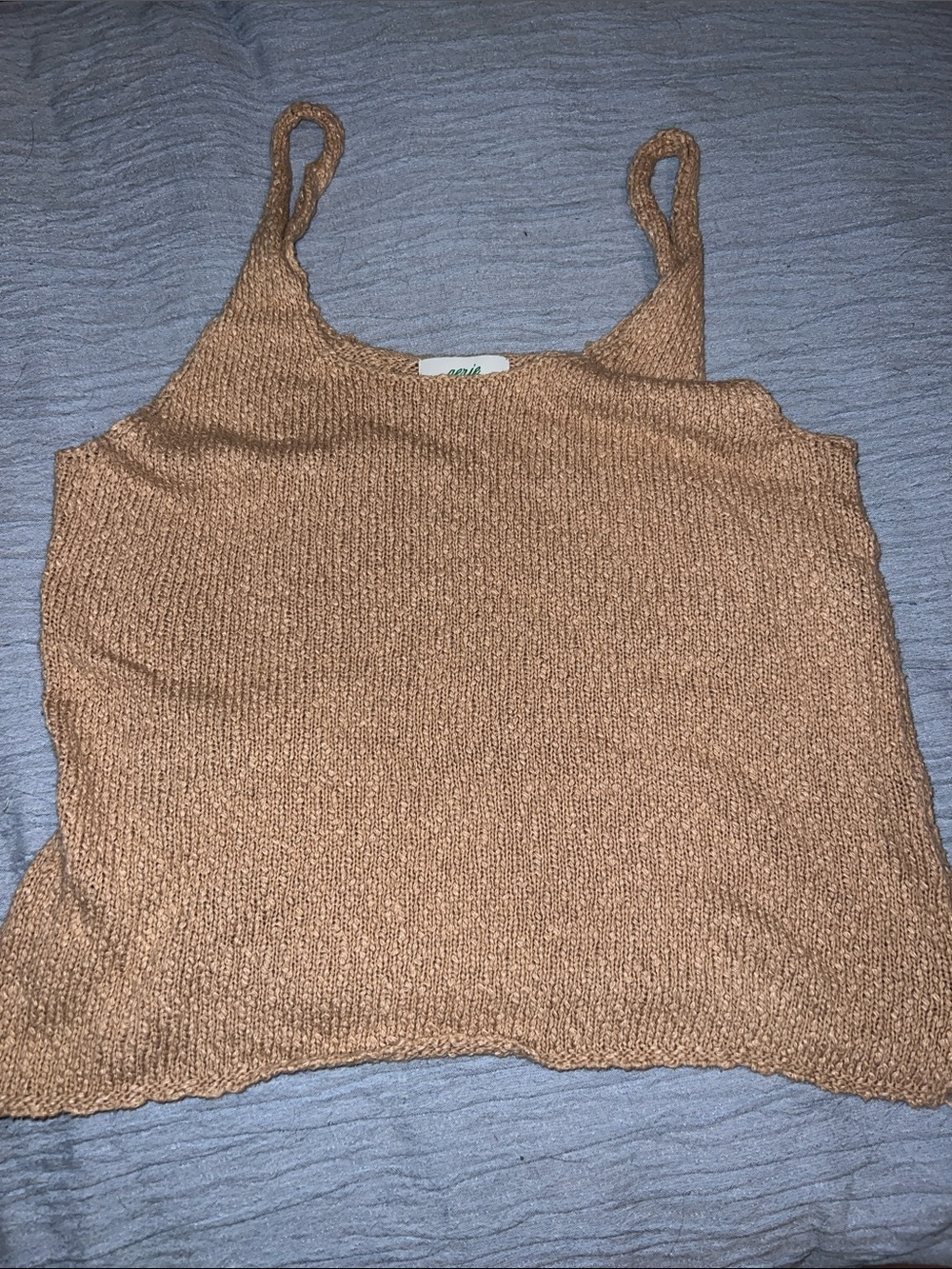 aerie Ribbed Knit Cami Tank - Light Brown